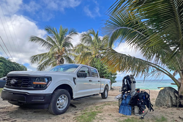 F150 Truck Rental at Cane Bay on St. Croix, U.S. Virgin Islands